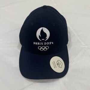 Official Paris 2024 Olympics Navy Blue Organic Cotton Embroidered Logo Hat Cap